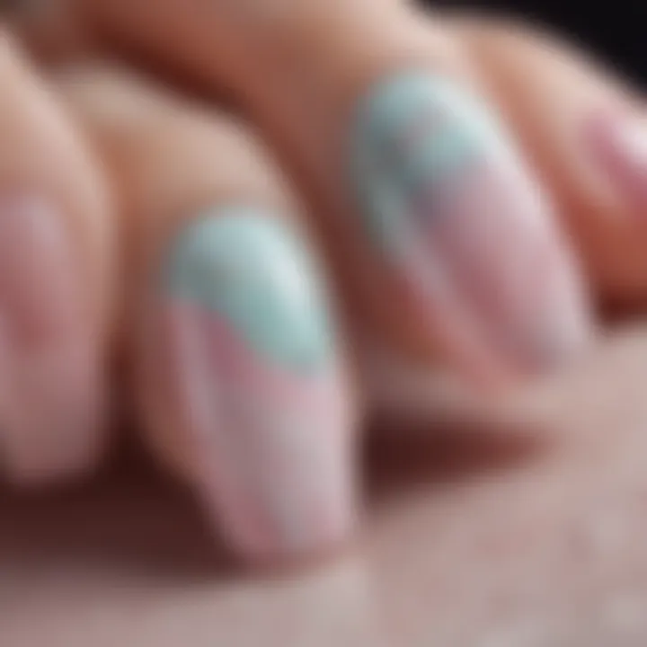 Abstract Marble Nail Art in Pastel Tones