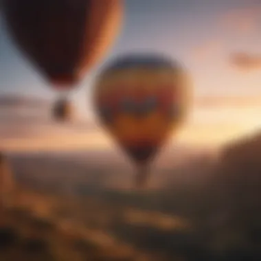 Exciting hot air balloon ride at sunset