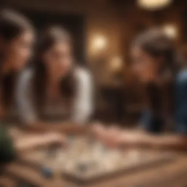Engaging in Friendly Competition Friends playing board games