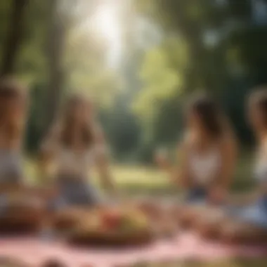 Group of friends enjoying a picnic