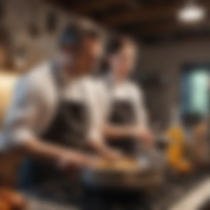 Couple participating in a cooking class