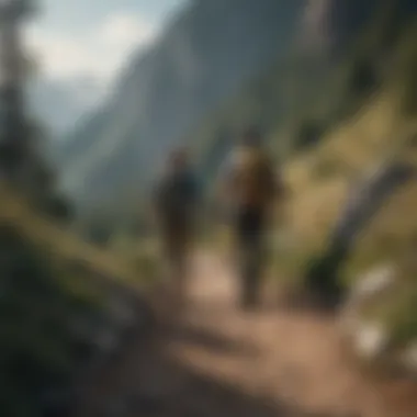 Couple hiking on a scenic trail