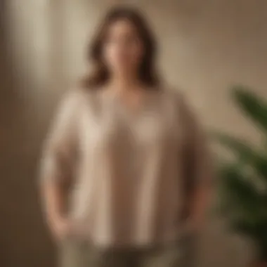 Elegant Plus-Size Linen Top in Natural Earth Tones