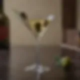 Elegant Martini Glass with Olive garnish