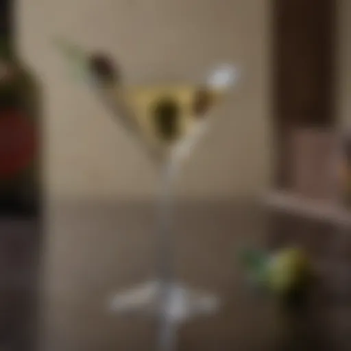 Elegant Martini Glass with Olive garnish