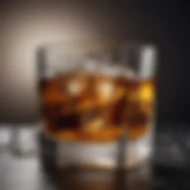 Whiskey on the Rocks Craftsmanship Crafted Whiskey Glass with Ice Cubes