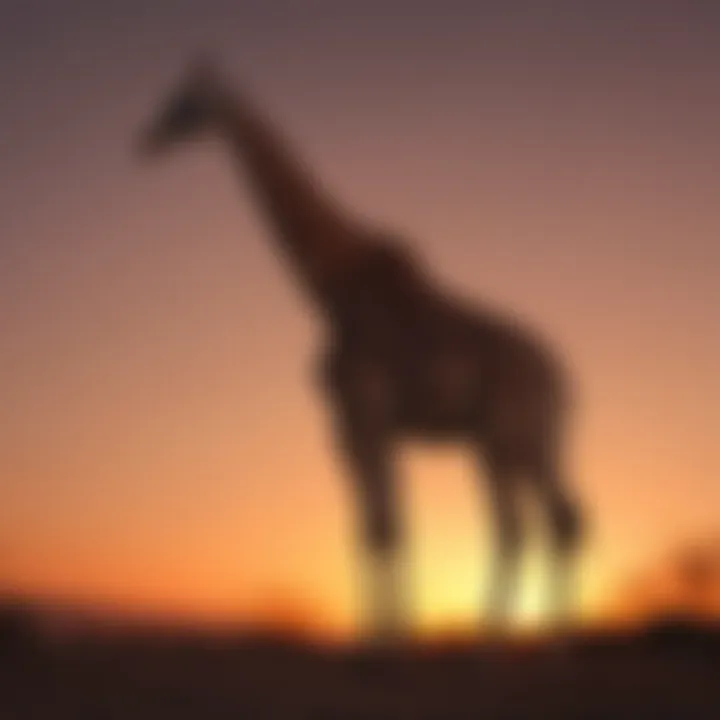 Graceful Giraffe Silhouetted Against Sunset