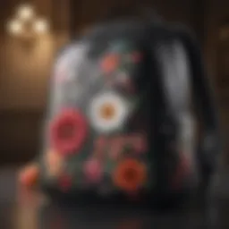 Stylish workout backpack with floral motif