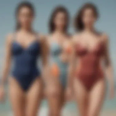 Visual guide on body types suited for cup-sized bathing suits