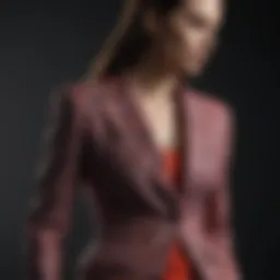 A stylish blazer with unique patterns and textures