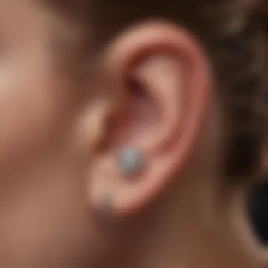 Close-Up of Daith Piercing A close-up of a daith piercing in a person's ear