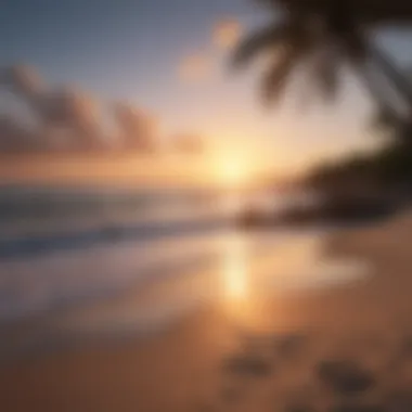 Stunning sunset view over a secluded beach