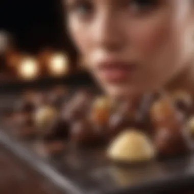 Artistic display of sensual chocolates