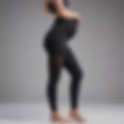 Comfortable high waisted pregnancy leggings shown from the side