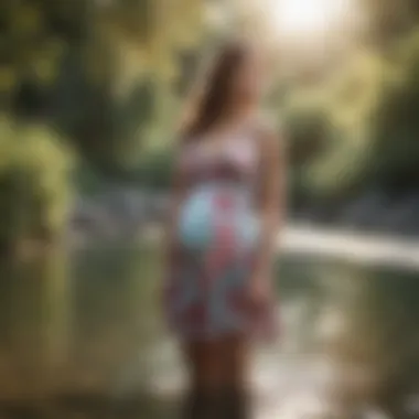 Comfortable Maternity Swim Dress with Floral Patterns Comfortable maternity swim dress with floral patterns