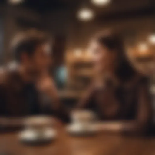 A couple engaged in a deep conversation over coffee