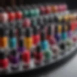 A vibrant assortment of gel polish colors arranged aesthetically.