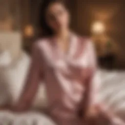 Luxurious silk pajamas displayed elegantly on a bed