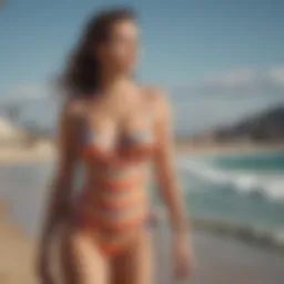 Charming retro plus swimwear styles displayed on a vibrant beach.
