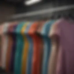 A selection of stylish short sleeve dresses in various colors displayed on hangers.