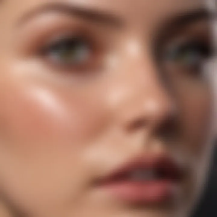 Close-up of a radiant skin texture showcasing elasticity