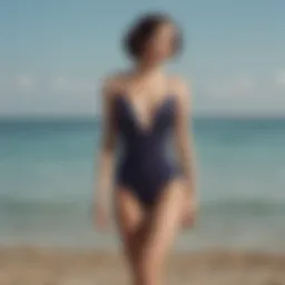 A vintage-inspired one piece swimsuit with polka dots