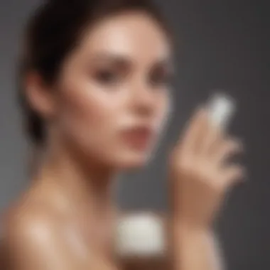 Woman applying body cream to her skin