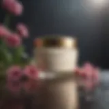 Luxurious body cream jar with floral elements