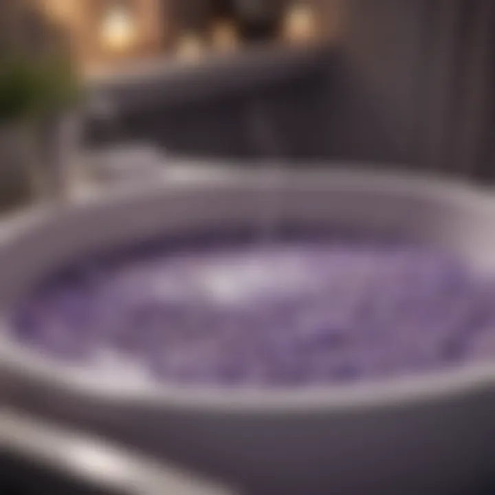 Luxurious bath experience with lavender bubbles