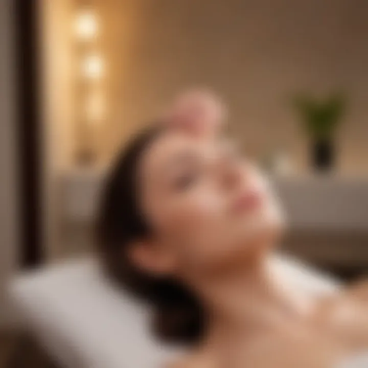 A serene spa setting showcasing a microdermabrasion treatment in progress, highlighting a relaxing atmosphere.