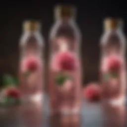 Bottles of premium natural rose water