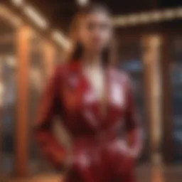 Fashionable outfit displayed on a vibrant background