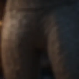 A close-up view of the intricate fabric texture of Tic Toc leggings.