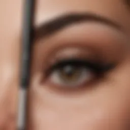 Close-up of MAC Angled Eyeliner Brush showcasing its unique bristle design