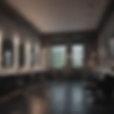 Sleek Salon Interior Design Stylish interior of a modern hair salon showcasing sleek design elements