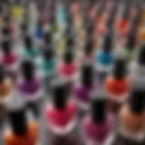 Vibrant assortment of nail polish bottles showcasing popular colors