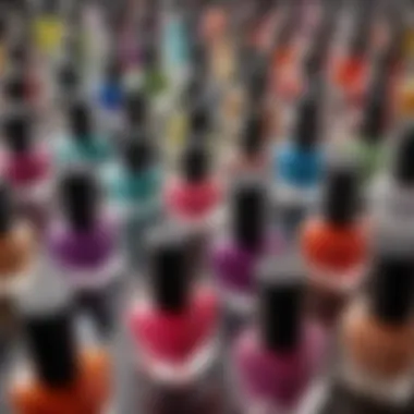 Vibrant assortment of nail polish bottles showcasing popular colors
