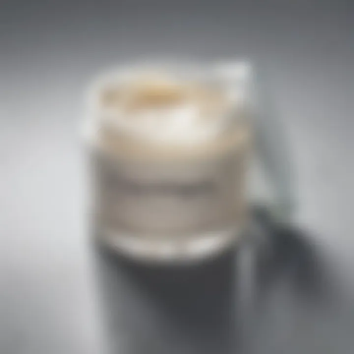 Close-up of key anti-aging ingredients in a cosmetic jar