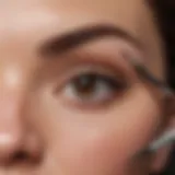 Detailed illustration of eyebrow tattooing technique
