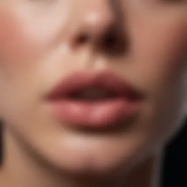 Artistic rendering of lip blushing process