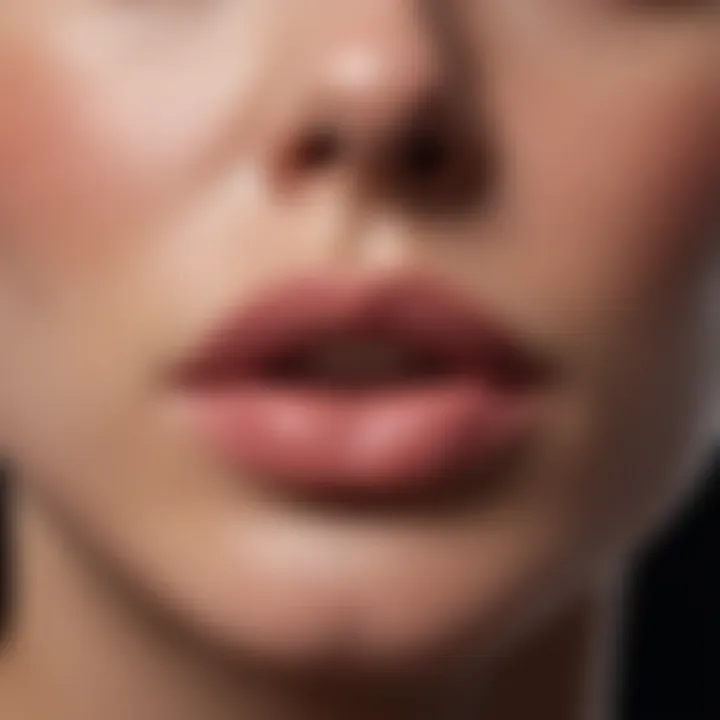 Artistic rendering of lip blushing process