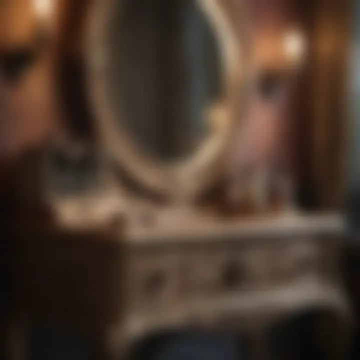 Vintage-inspired vanity with intricate details