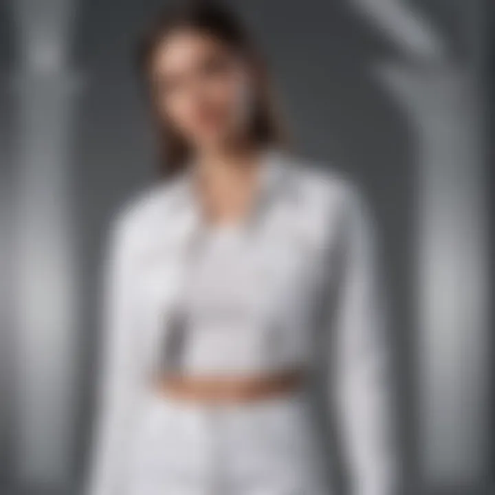 Trendy white stretch denim jacket styled with a skirt