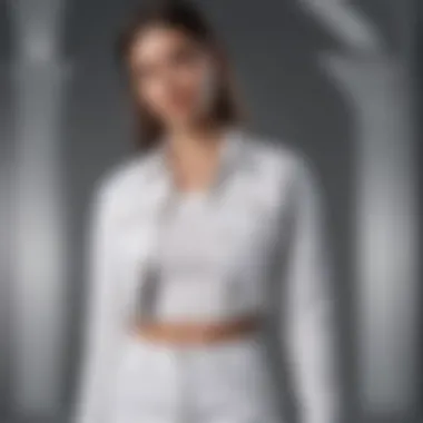 Trendy Vibes: White Stretch Denim Jacket with Skirt Trendy white stretch denim jacket styled with a skirt