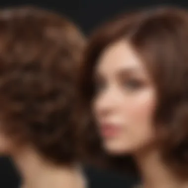 A comparison of natural hair versus a high-quality hair wig displayed side by side.