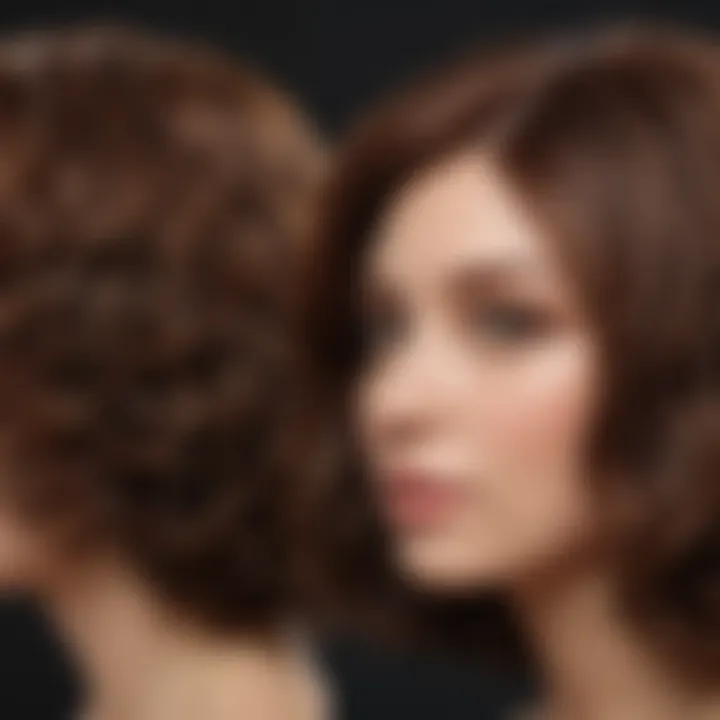 A comparison of natural hair versus a high-quality hair wig displayed side by side.