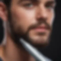 Close-up of the facial hair remover pen showcasing its sleek design and ergonomic grip