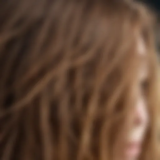 A close-up view of thin, dry hair showing frizz and damage