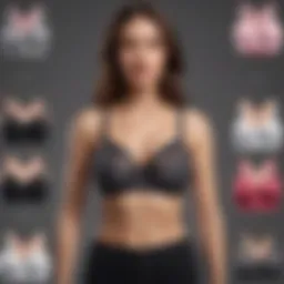 Illustration of different t-shirt bra styles