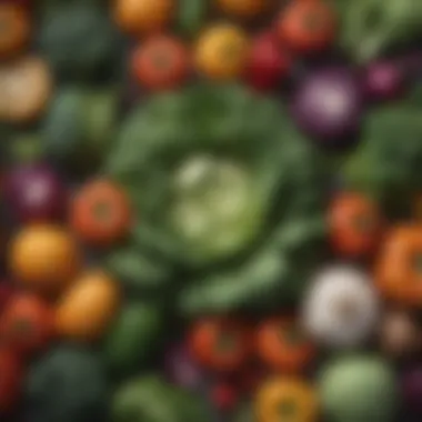 Vegetables to Combat Inflammation A colorful spread of vegetables known for their anti-inflammatory properties.